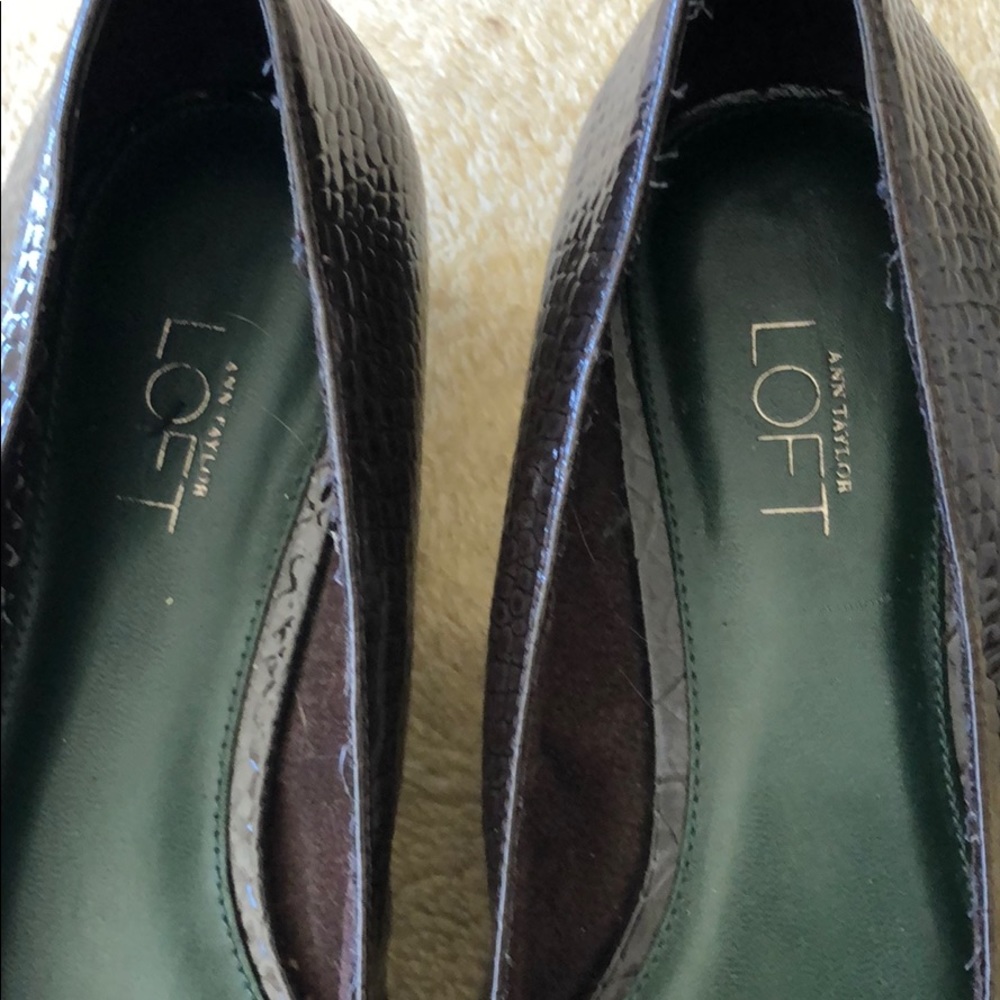 Loft flatsNew never worn brown mock croc patent - Picture 6 of 7